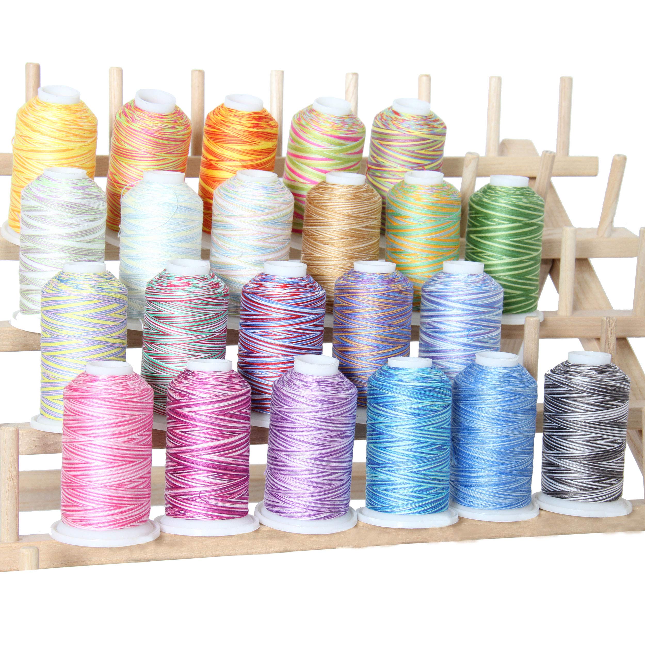 100 Cotton Variegated Thread Set 22 Multicolor Colors 600M (660