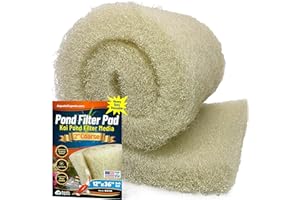 Aquatic Experts Cream COARSE Pond Filter Pad - 2 inch Thick - Bulk Roll Water Garden Filter Pond Media - Made in USA, (12" x 36")