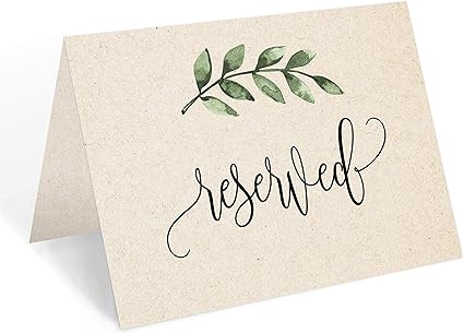 Amazon 321done リザーブサイン テーブルテントカード 10枚セット ラージ 4x6インチ 折りたたみ式 結婚式 リハーサルディナー用 ホリデーパーティプレースカード 米国製 クラフトタン Pack Of 10 標識 サイン 文房具 オフィス用品