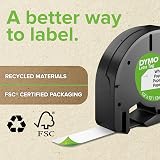 Dymo LetraTag Plastic Tape 12 mm x 4 m Black on White S0721660 view 2