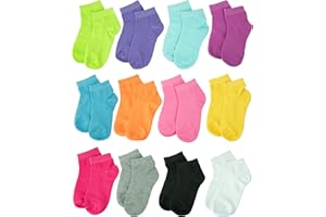 Gelante 12 Pairs Girl Children Toddler Kids Cotton Ankle Socks