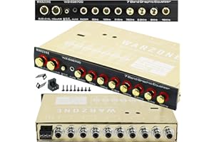 GRAVITY Warzone EQ6700 1/2 Din 7 Band Car Audio Equalizer EQ w/Front, Rear + Sub Output, Up to 7V RMS of Output, Gold-Plated RCA connectors for Best Audio Output for Car, Boat, RV, RTV, Motorcycle