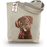 Chocolate Lab Tote Bag - Made in USA - Gifts For Mom - Chocolate Lab Lover Gift - Chocolate Labrador Gifts For Women -Handmade Totes - Canvas Totes - Reusable Shopping Bag - Grocery Bag - Handbag - Beach Bag