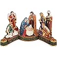 Avalon Gallery Candle Holders - Luxury Tabletop Christmas Centerpiece Advent Wreath Candle Holder Figurine, 12.75 x 7.5-Inch, Nativity Taper & Pillar