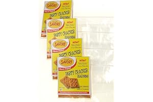 SAVORY FINE FOODS Savory Saltine Seasoning Bundle - 4 Packs Classic Original Flavor + 4 Zip Top Bags (15.5" X 12")