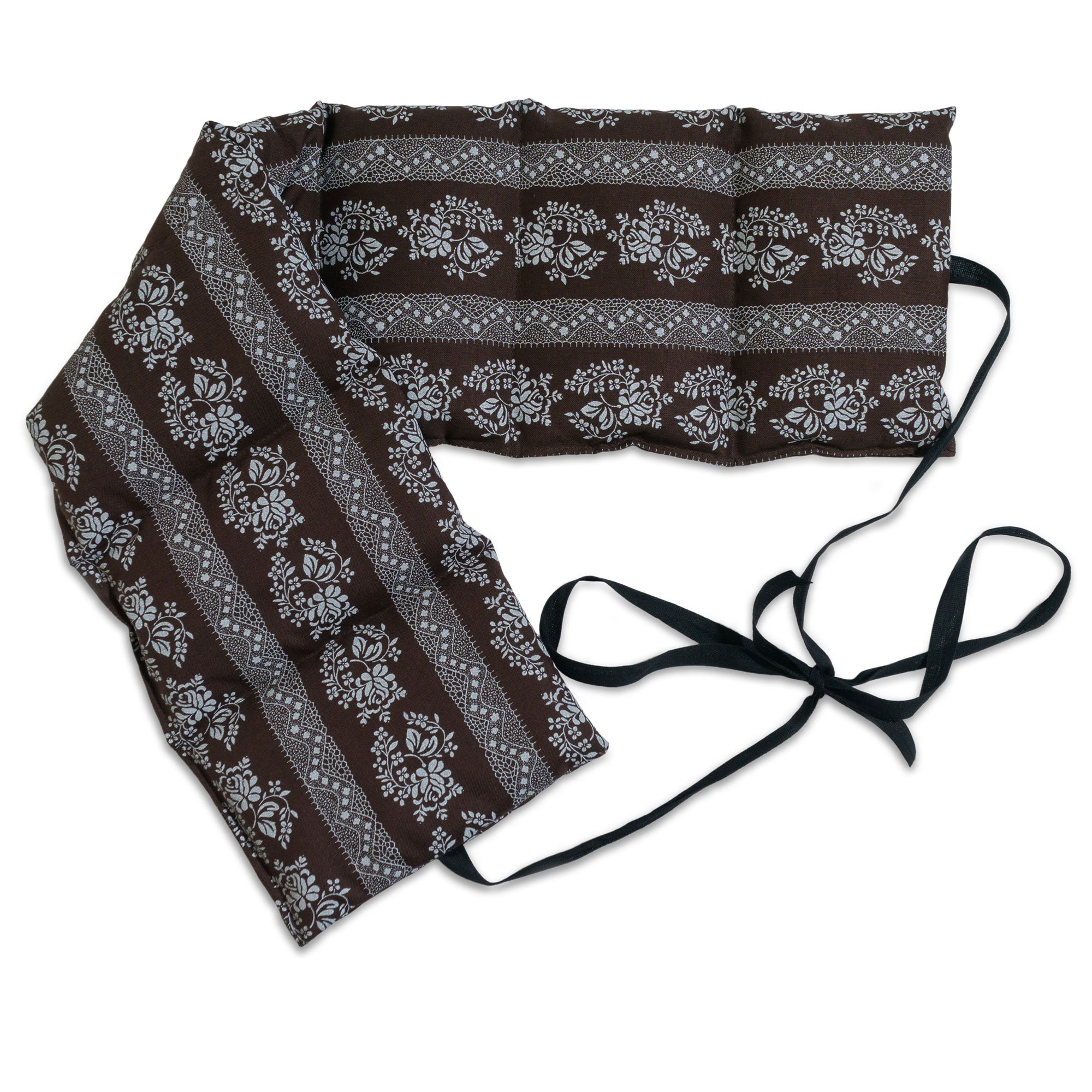 7 Chambers Cherry Stones Cushion with Straps | 25.6 x 5.9 in | Brown with Flowers| Warming Grain Cushion