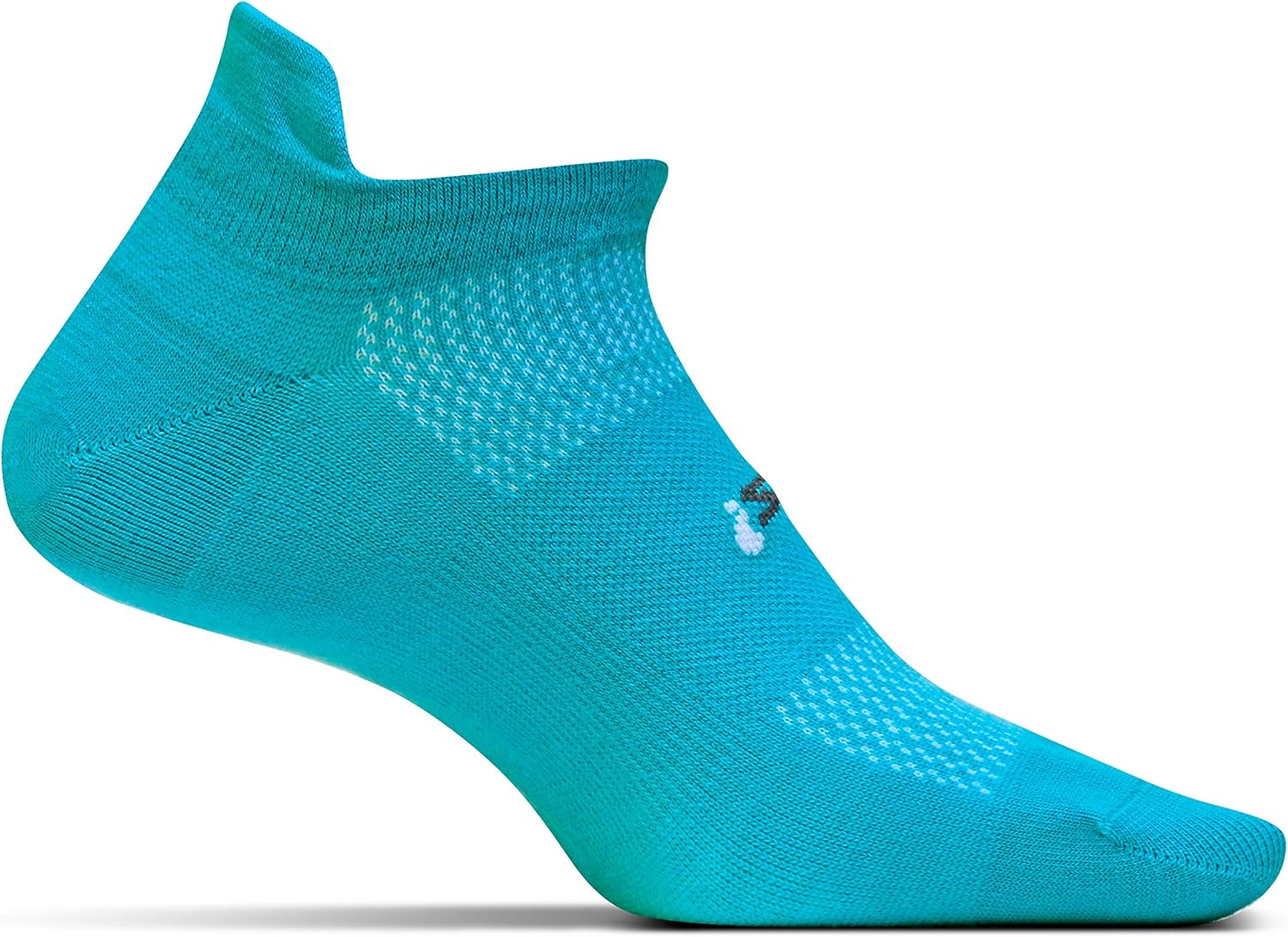 Feetures Unisex High Performance Cushion No Show Tab Socks, Aqua, Large