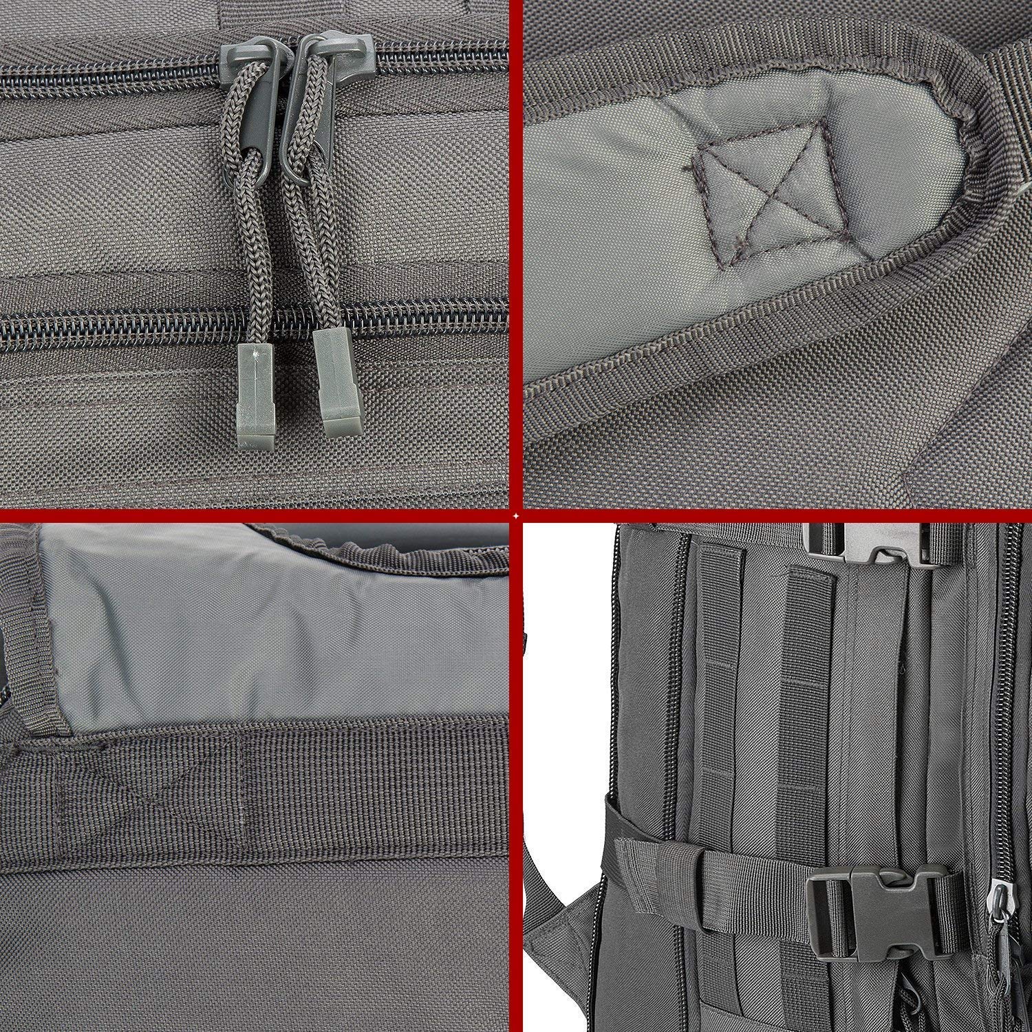 Greencity Laptop mochilas tácticas tácticas de 3 días expandibles bag it bag out estancamiento clásico de viaje de viaje, gris Greencity Laptop mochilas tácticas tácticas de 3 días expandibles bag it bag out estancamiento clásico de viaje de viaje, gris