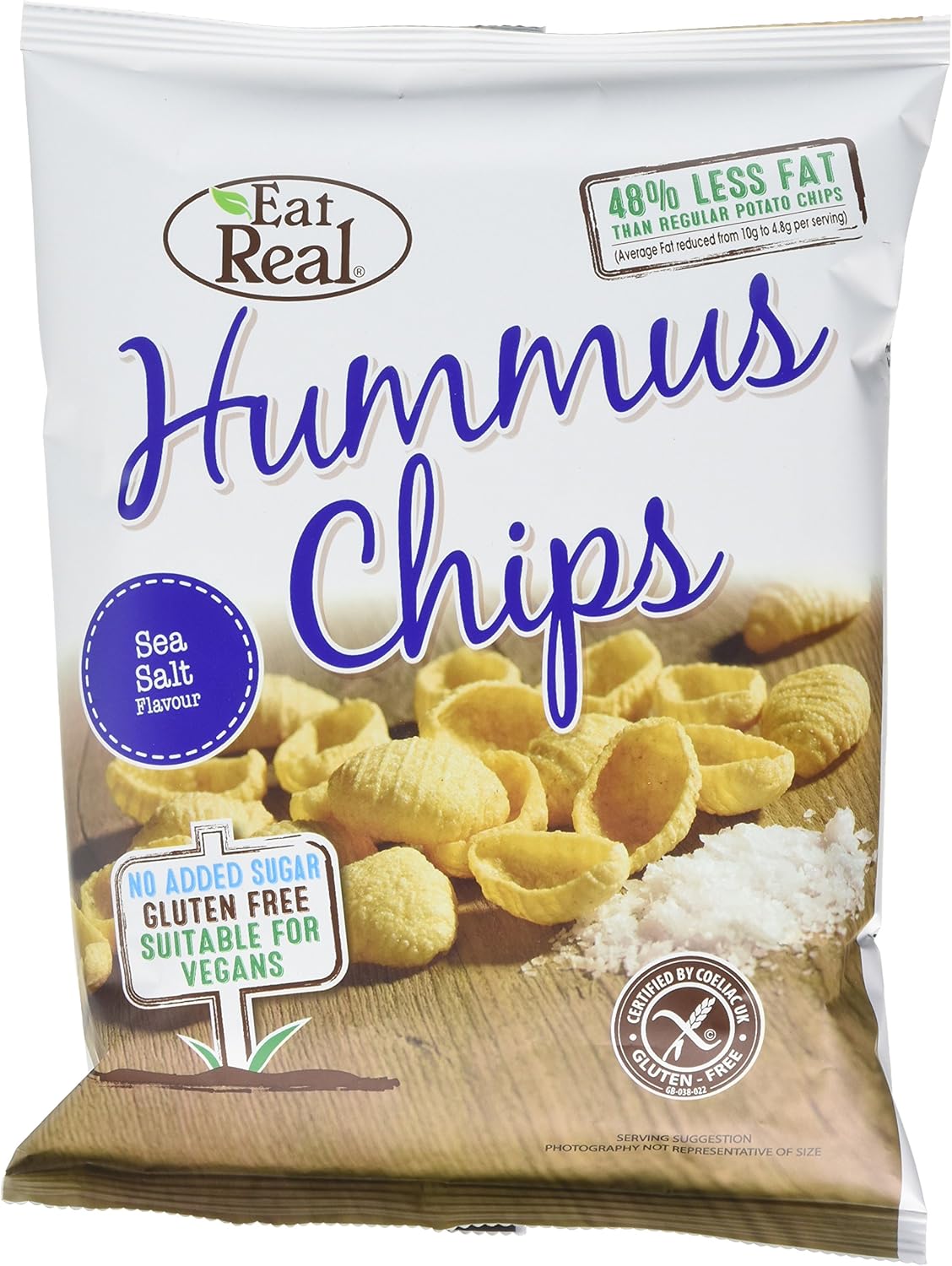 Eat Real Hummus Chips Sea Salt, 45 g Amazon.co.uk Health & Personal Care