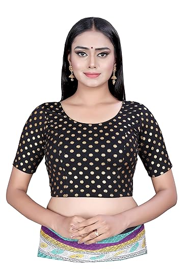 Women's Dark Maroon Stretchable Designer Pure Cotton Lycra Stitched Readymade Free Size Blouse