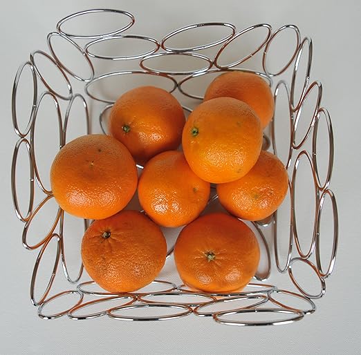 Contemporary Chrome Steel Metal Fruit Bowl Amazon.co.uk Kitchen & Home