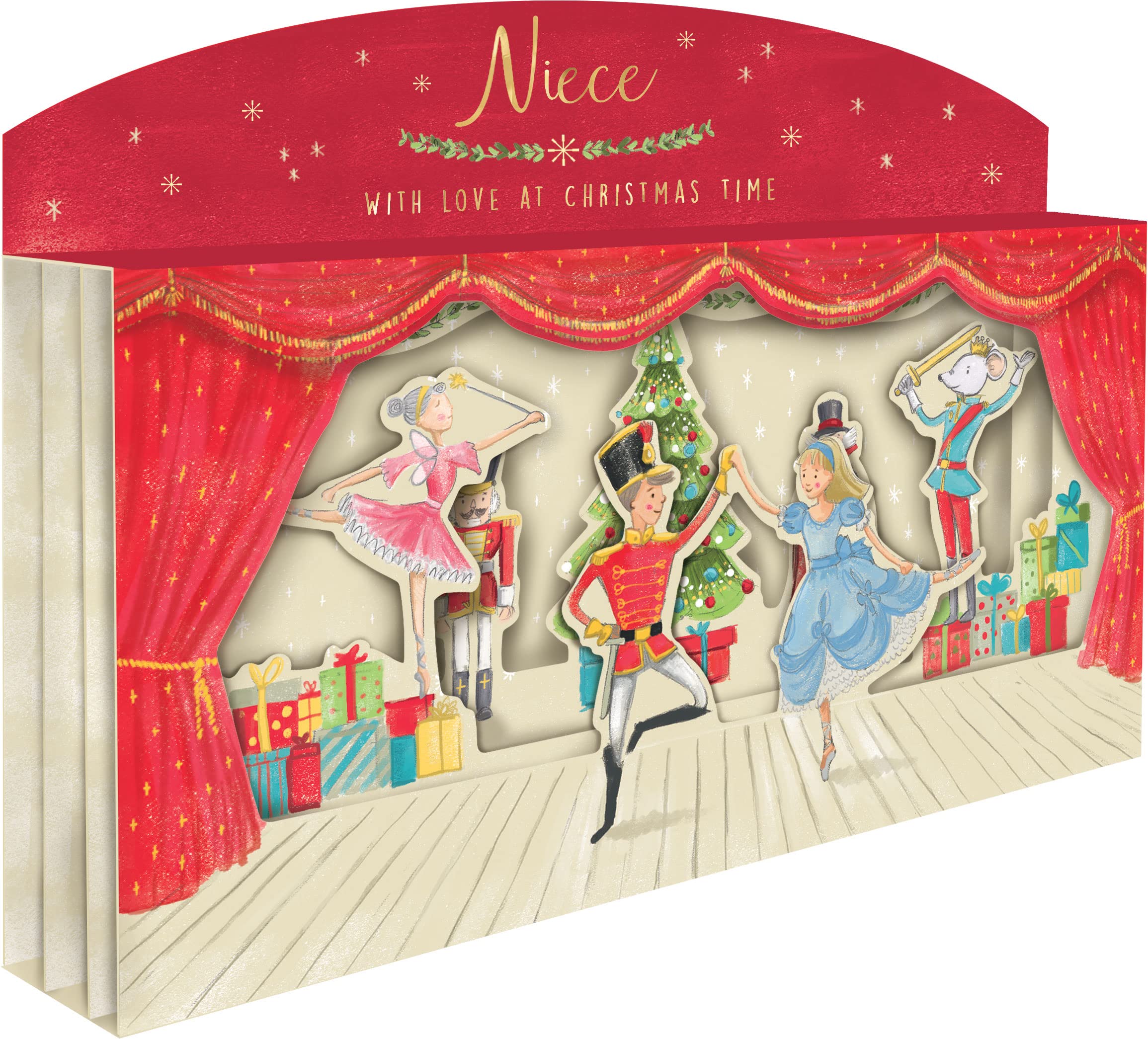 Special Niece Spectacular 3D Nutcracker Scene Christmas Card Freestanding Cards XSPT012