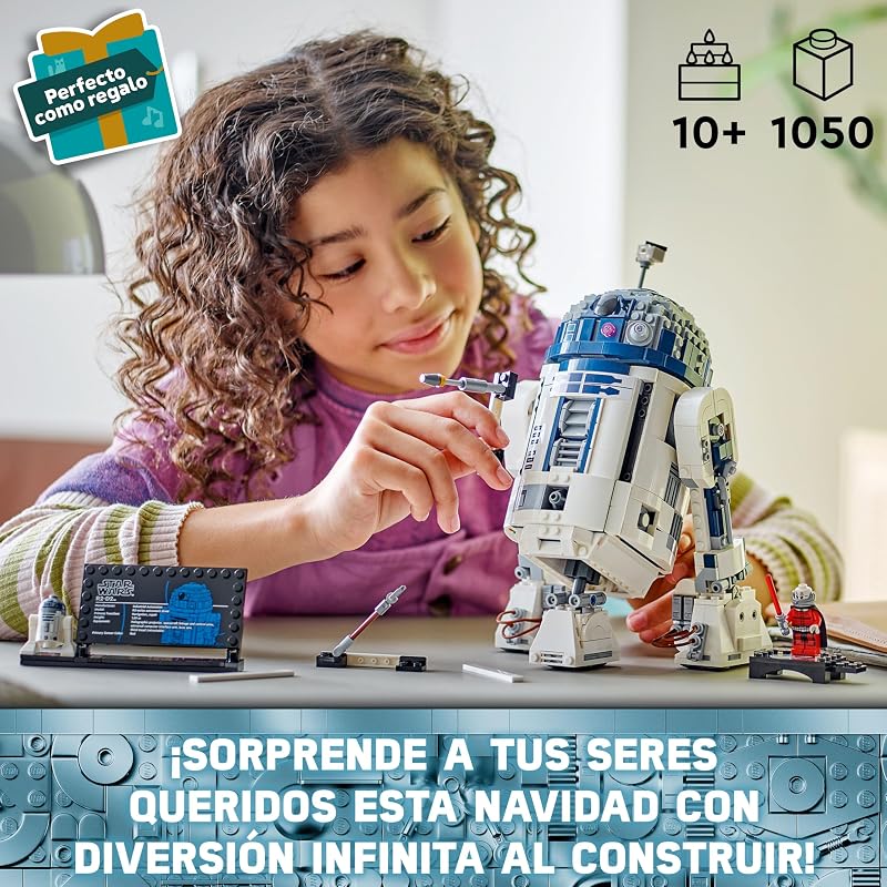 Star Wars 75379 R2-D2 Figura Articulada de Droide de Juguete con Cabeza Giratoria, Periscopio y Herramientas - Minifgiura de Darth Malek - Regalo para Niños de 10+ Años, Coleccionistas y Fans — foto 2 de 8