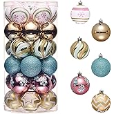 Valery Madelyn Christmas Ornaments Tree Decorations, 30ct Candyland Macaron Pastel Shatterproof Christmas Ball Ornaments Set, 2 Inch Decorative Hanging Ornament Bulk for Xmas Holiday Party Decor