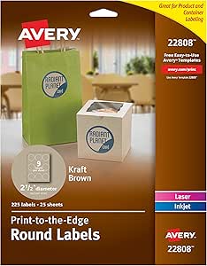 Amazon.com : Avery Round Labels for Laser & Inkjet Printers, 2.5