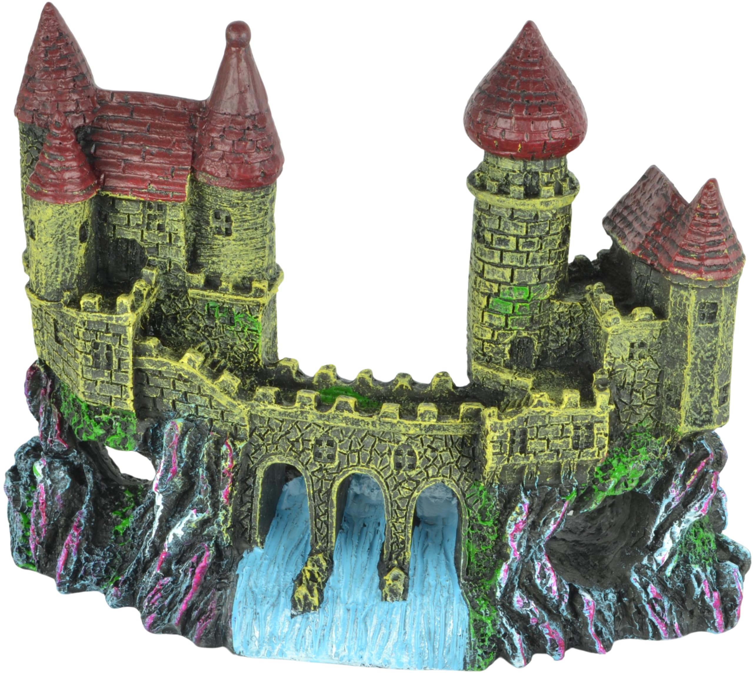 Supa Castle and Bridge Aquarium/Fish Tank Ornament | Realistic Detail | Approx. 6.5cm(L) x 16.5cm(W) x 13cm(H).