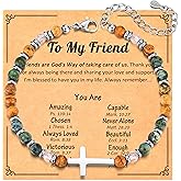 JEIKTO Cross Bracelet for Women Girls, Christian Gifts for Women Friends Sister in Christ Daughter Niece Granddaughter on Birthday Christmas Confirmation Baptism First Communion Easter Graduation Day