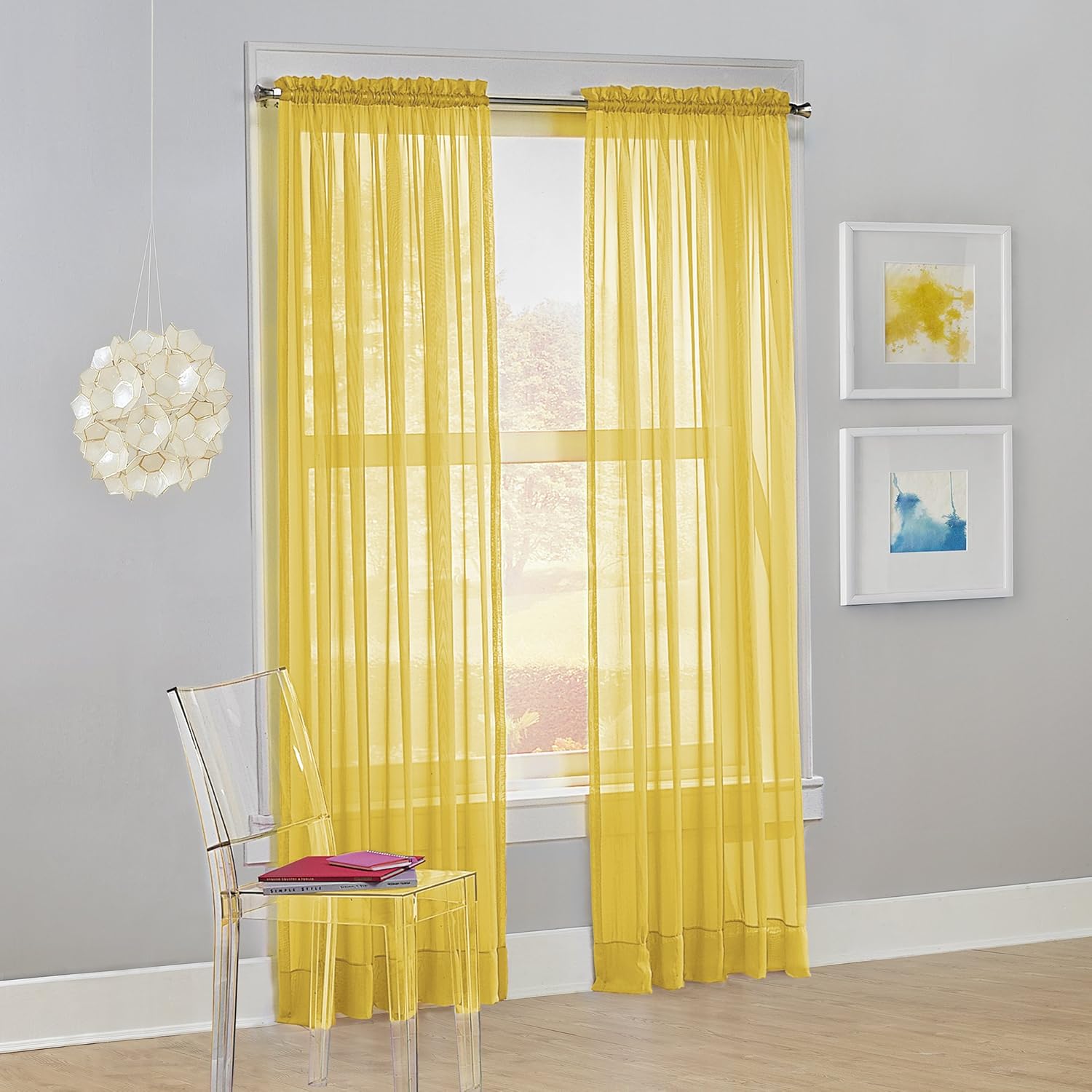 Amazon Com No 918 Calypso Sheer Voile Rod Pocket Curtain Panel
