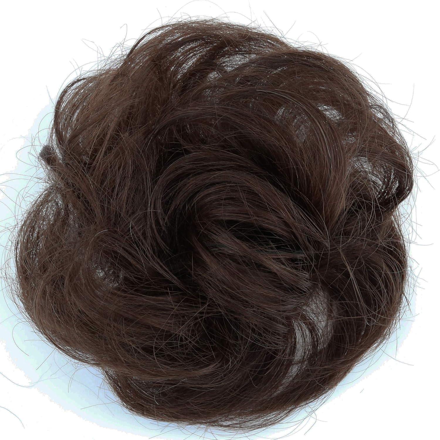 CAISHA 100% HUMAN HAIR Scrunchie Hair Piece Updo Braid Hair Scrunchy Messy Bun Brown H312d, brown #4 H312d, 6 x 3 cm - Image 5