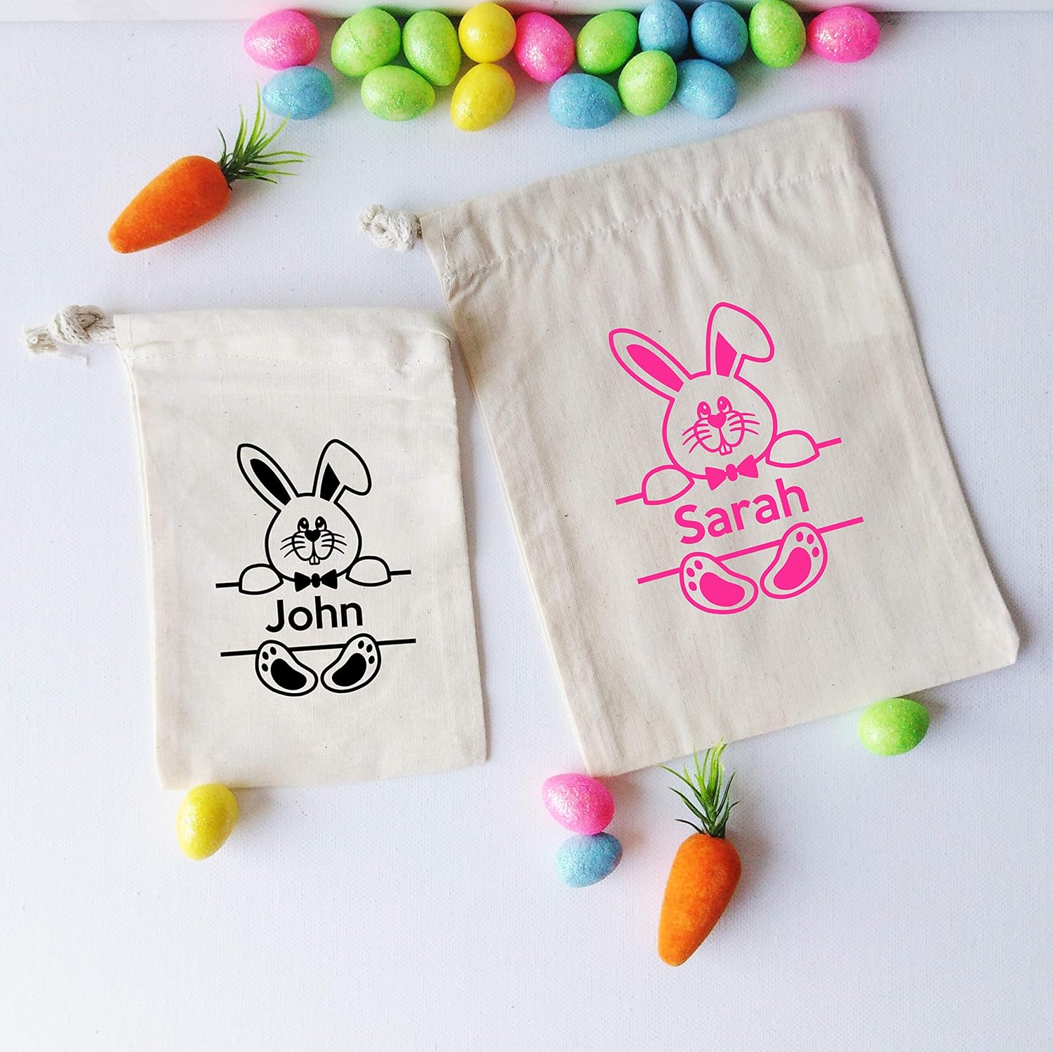 Personalised Easter Bag, Bunny, 100 Cotton Canvas, Eco Friendly