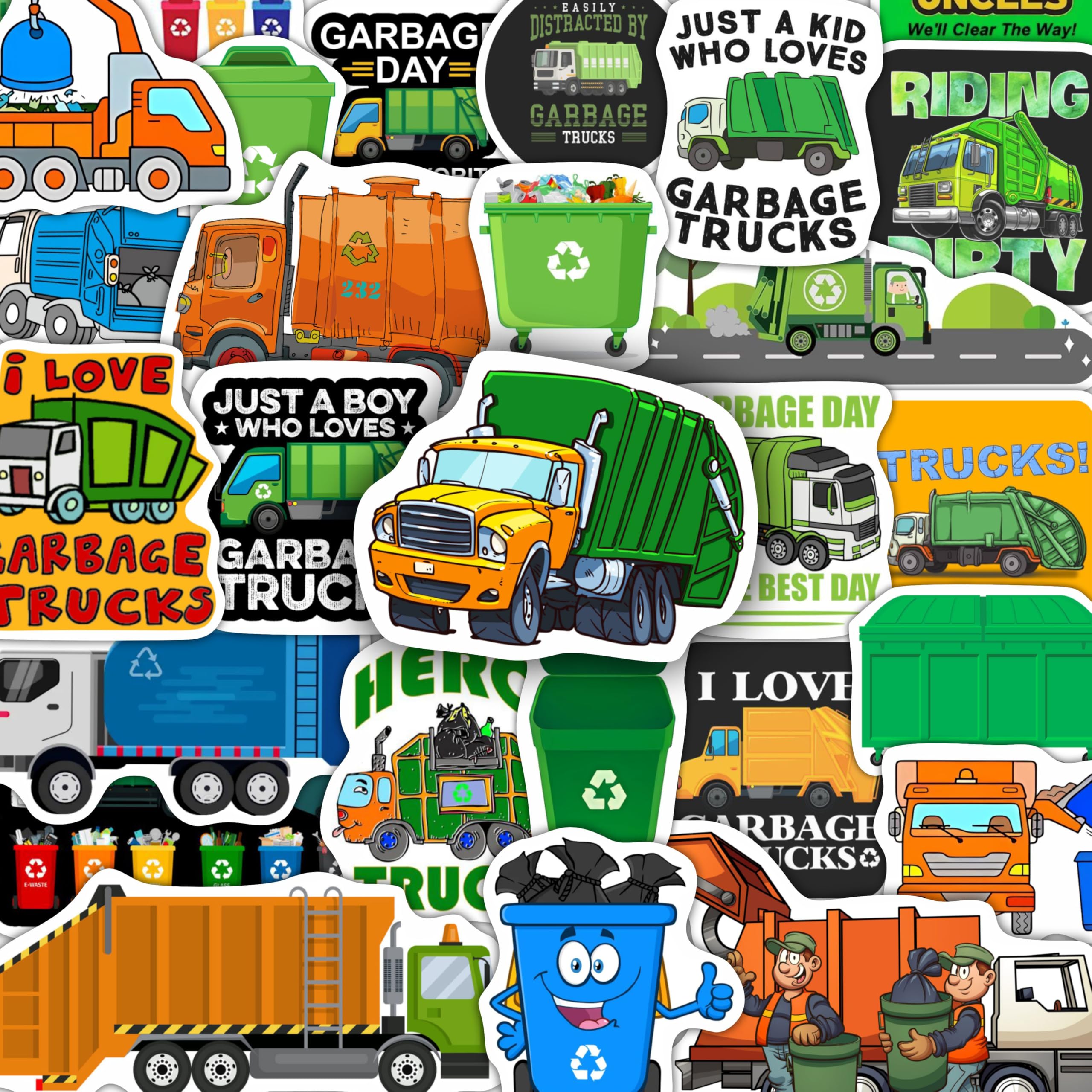 BulbaCraft Garbage Truck Stickers, Trash Truck
