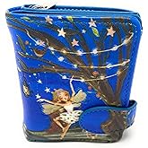 Shag Wear Fairy Forest Small Wallet for Women and Girls with Enchanted Woodland Theme, Blue 4.5"