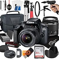 Canon EOS 4000D / Rebel T100 DSLR Camera with 18-55mm Lens + Platinum Mobile Accessory Bundle Package Includes: SanDisk…