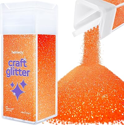 Hemway Glitter Shaker Fluorescent Peach Orange 130g Microfine Glitter