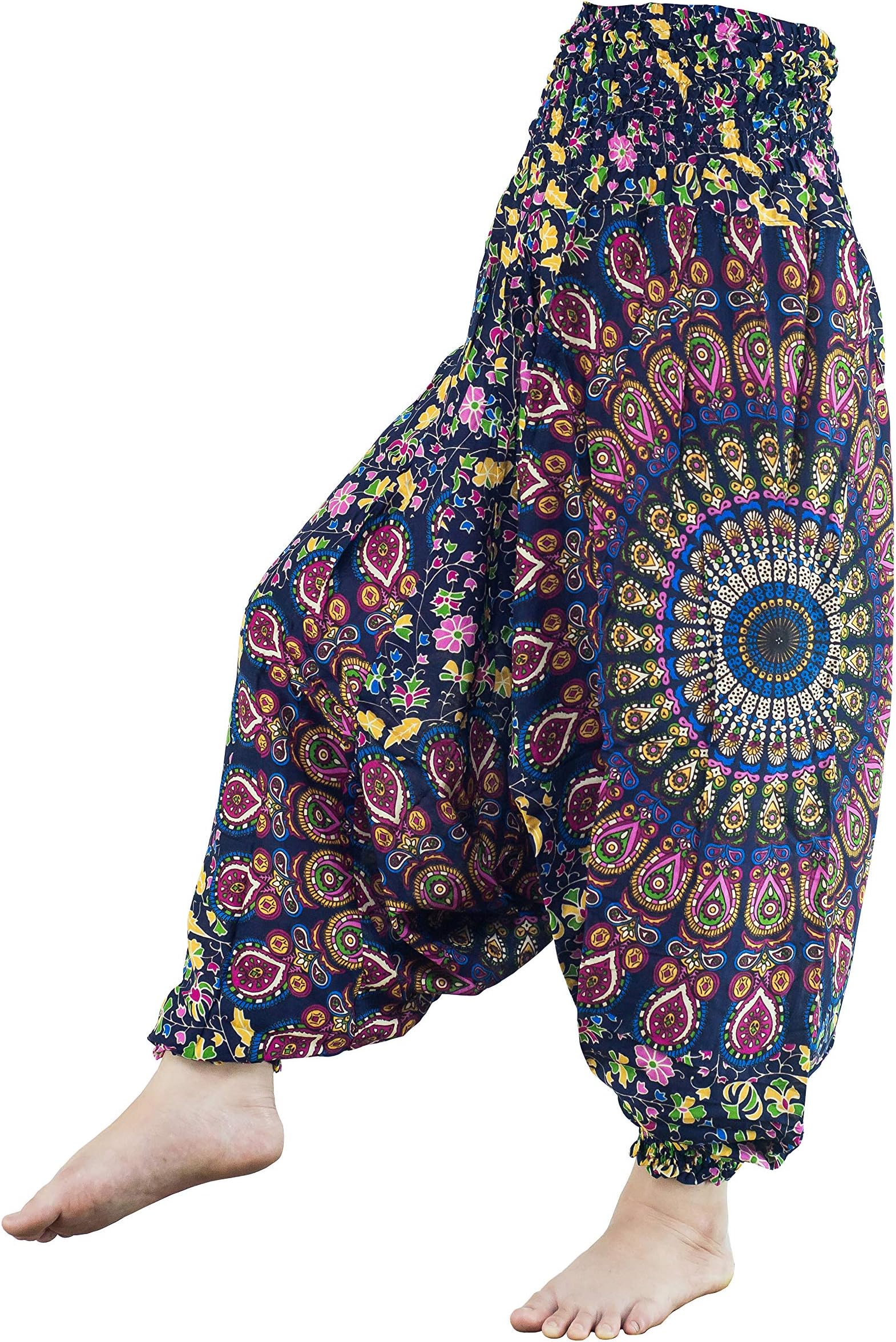 CCcollectionsAladdin Genie Hippy Boho Harem Yoga Gipsy Festival Baggy 2in1 Trouser Jumpsuit One Size