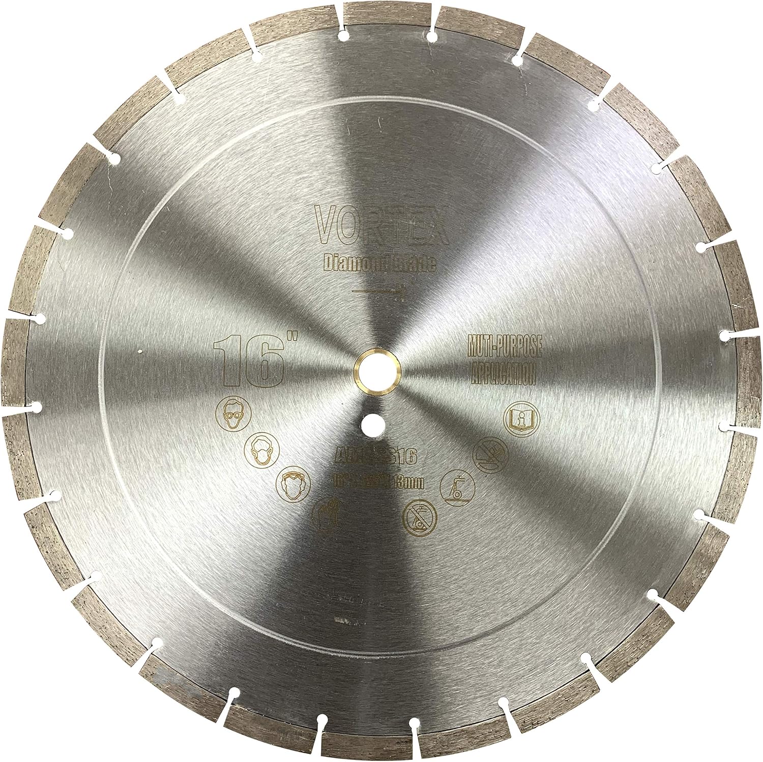 CYCLONE VSS 16 inch Dry or Wet Cutting General Purpose Power Saw Segmented Diamond Blades for Concrete Stone Brick Masonry (16")