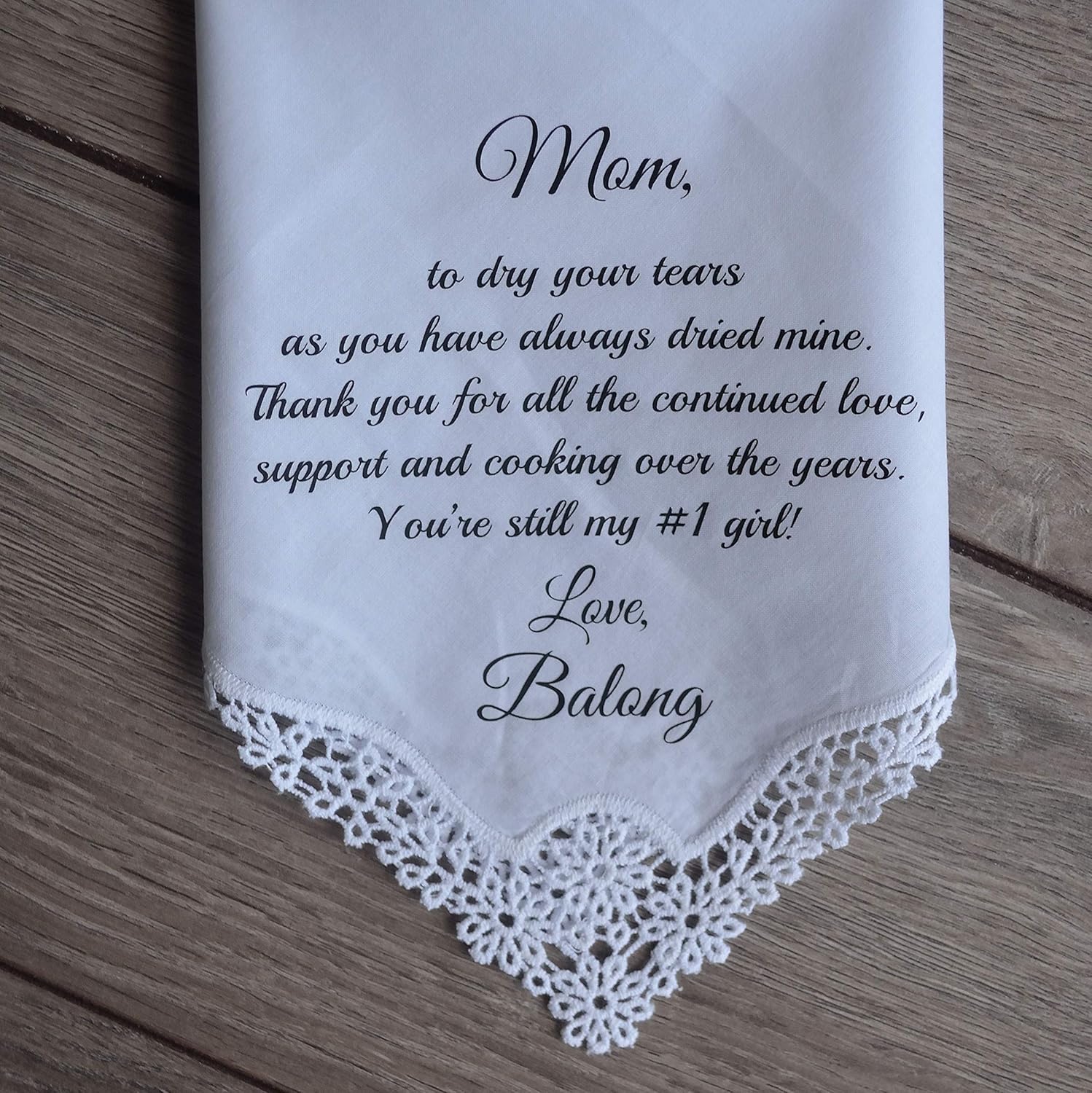 handkerchief for mom on wedding day