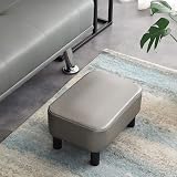 IBUYKE 16.54 Inch Small Footstool PU Leather Ottoman Gray RF-BD211-C view 4