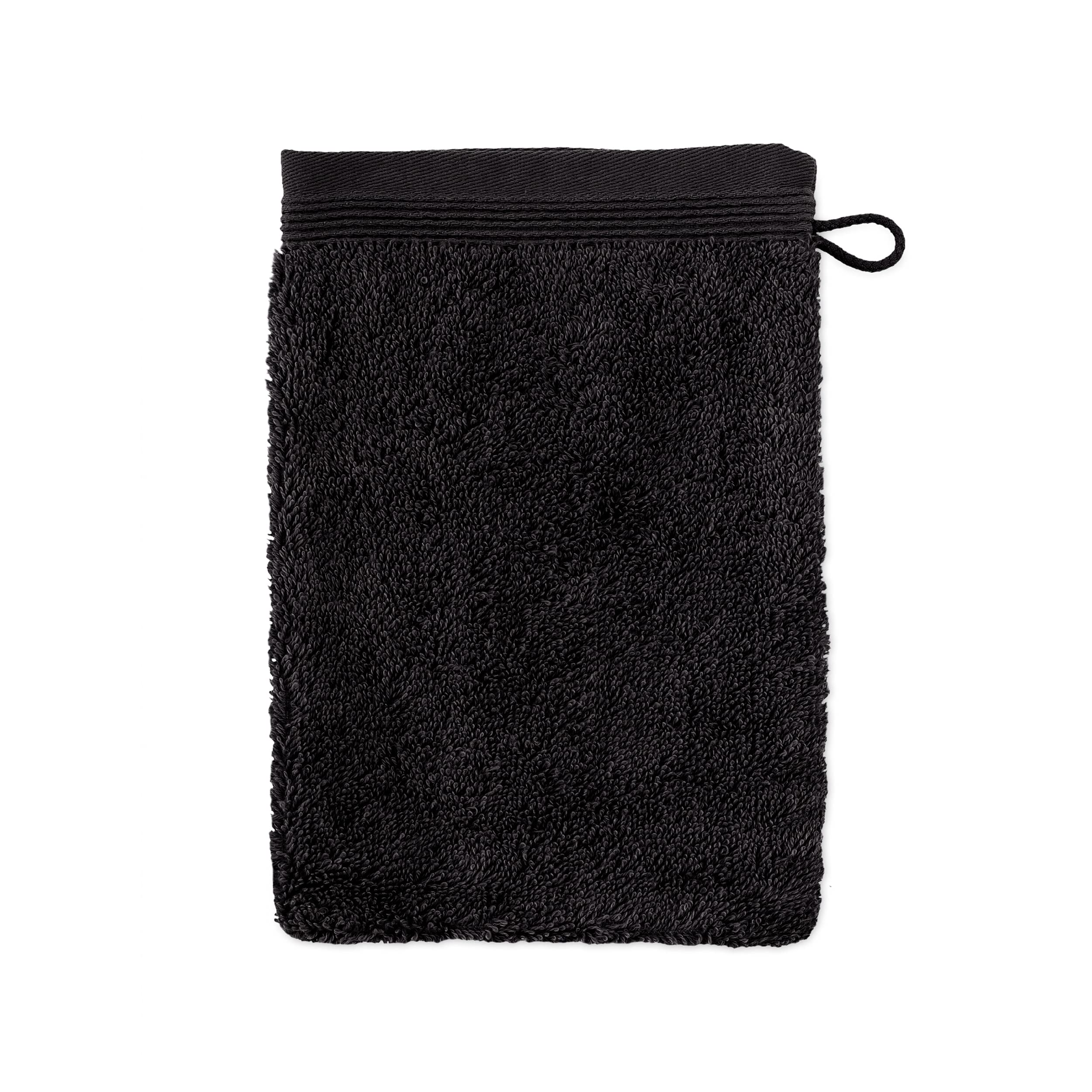 Möve Face Cloth & Wash Gloves, Black, 15 x 20 cm