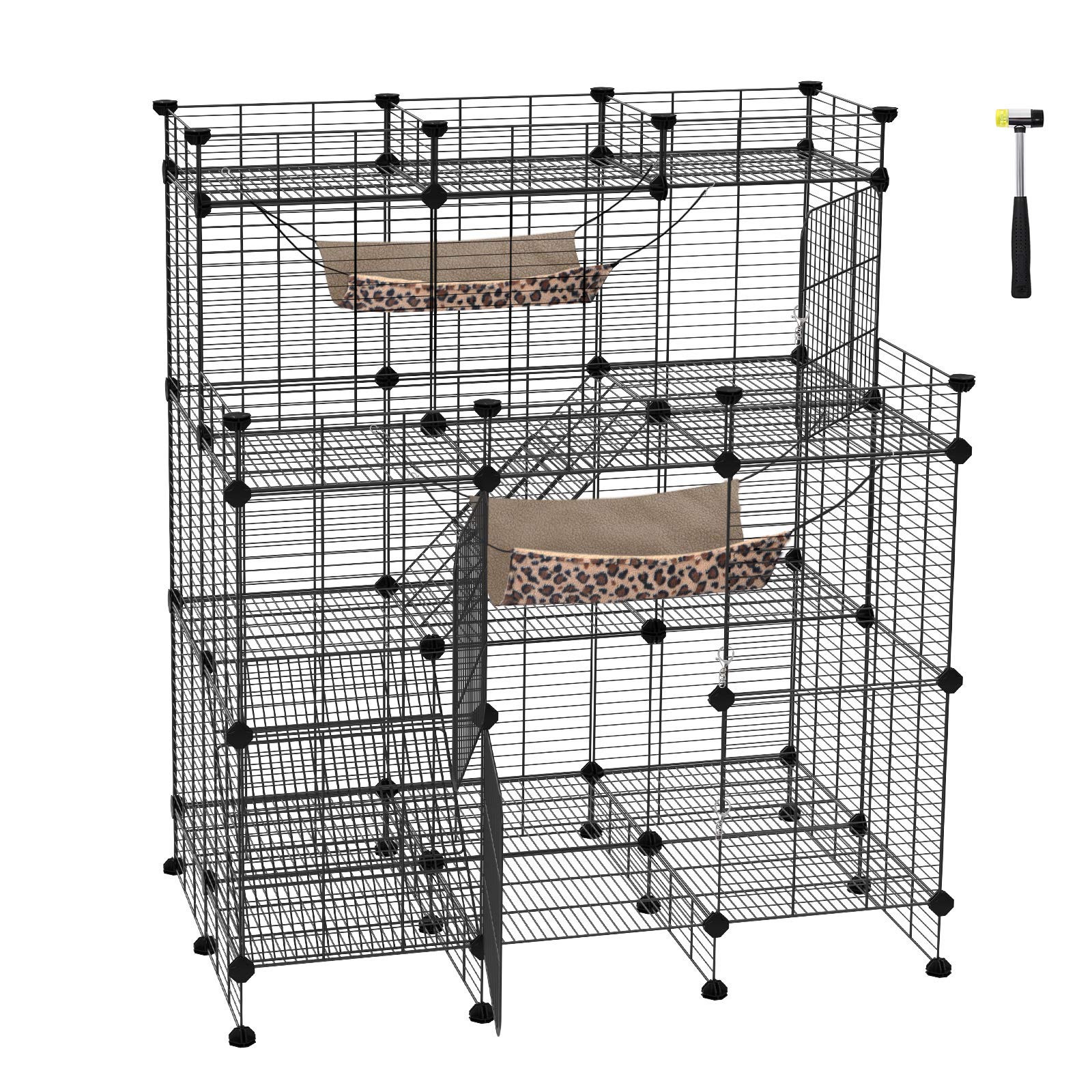 SONGMICS MultiTier Cat Playpen,Cat Cage, Cat Condo, Large Customizable