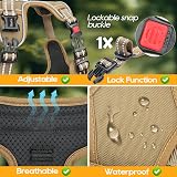 HEELE Dog Harness No Pull Medium Front Back Clips Reflective Handle Brown view 5