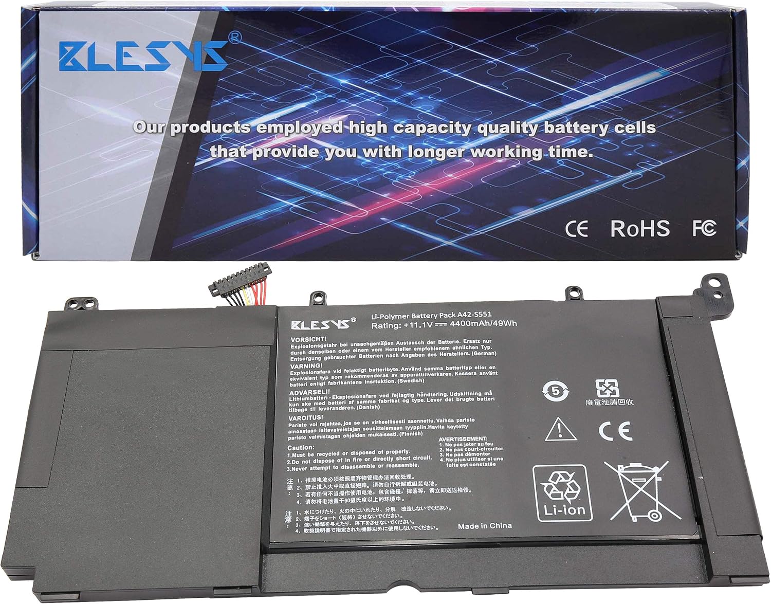 BLESYS B31N1336 A42-S551 C31-S551 battery Replacement for Laptop Battery ASUS VivoBook A551L A551LN R533L K551LN K551L R553L R553LF R553LN V551L S551 S551L S551LN S551LA S551LB Notebook battery