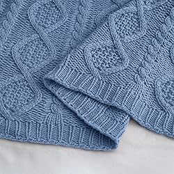 Homiest Cable Knit Throw Blanket and Pillow