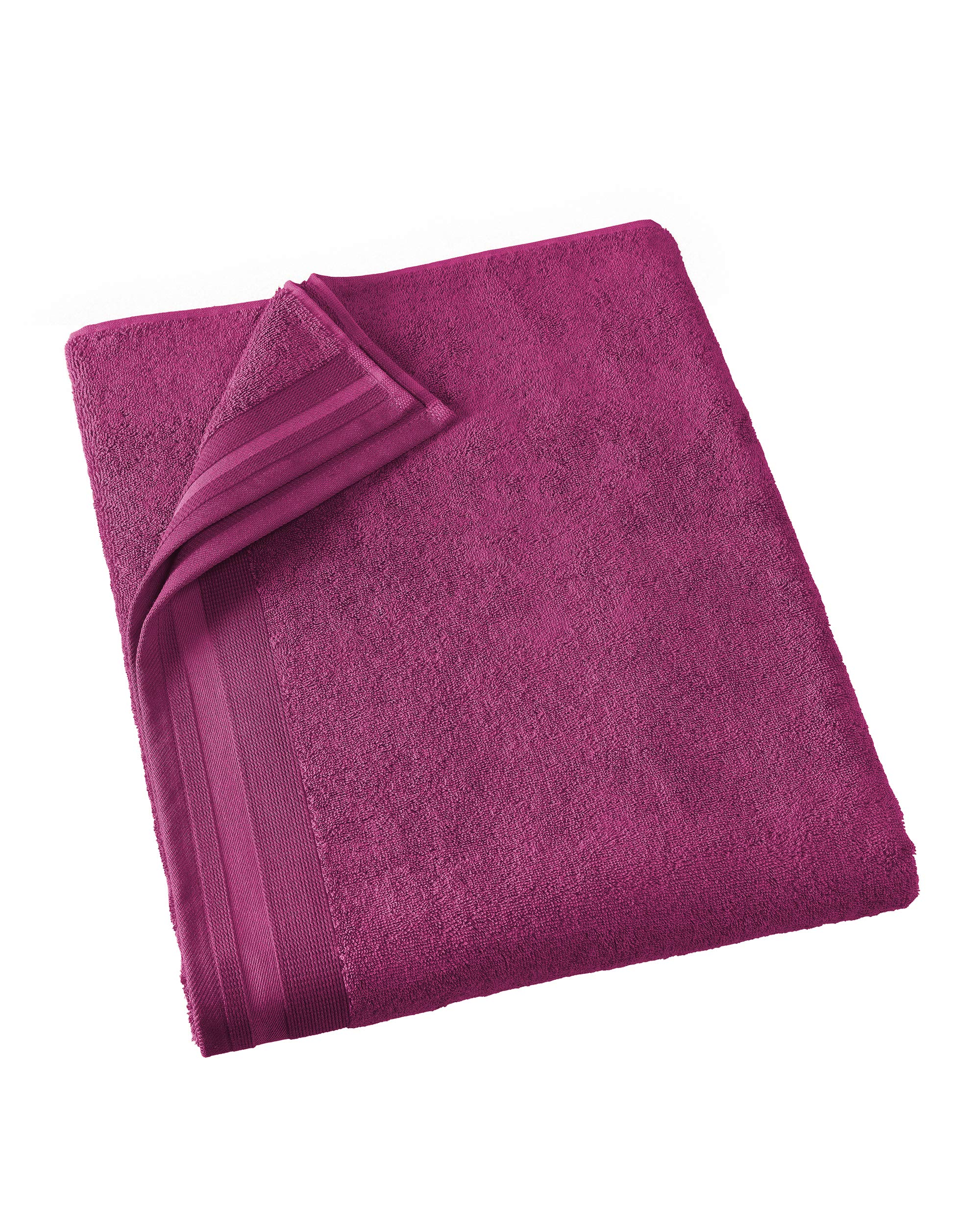 De Witte Lietaer Contessa Luxe Bath Towel, Cotton, Magenta 100 x 150 cm