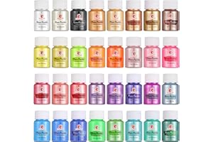 MUBYOK 32 Color Mica Powder Color Pigment Powder Set for Car Freshie Supplies 10g