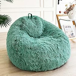 LIFEREVO Faux Fur Stuffed Animal Storage Bean Bag