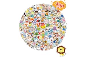GREINGWAYS 300 Pcs Animal Stickers for Kids, Cute Water Bottle Stickers Vinyl Waterproof Laptop Stickers for Classroom School Students Gifts Teachers Supplies Party Favors Prizes for Kids Teens Girls