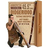 World Percussion USA Modern Didgeridoo Instrument &ndash; Hand-fired with Beeswax Mouthpiece, Durable and Lightweight, Ideal for Beginners &ndash; Key of D