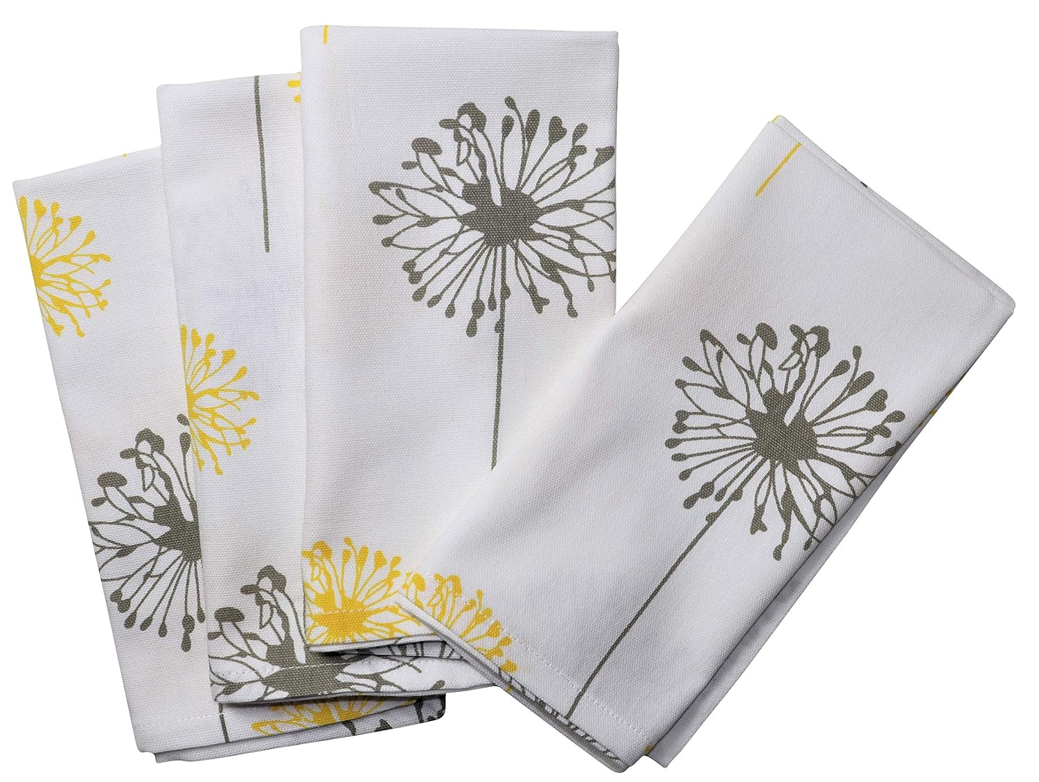 Best yellow fabric kitchen table napkins with rings