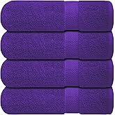 Infinitee Xclusives Luxury 100% Ring-Spun Cotton Bath Towels Set of 4 (27x54 inches) – Soft, Absorbent & Quick-Drying Towels for Bathroom, Gym, Spa & Hotel Use (Profound Purple, Bath Towels)