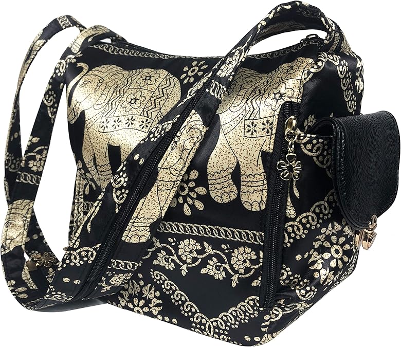 WONSHREE Elephant Bag Purse for Women Multi Pockets Boho Shoulder Bag