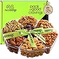 NUT CRAVINGS Gourmet Collection - Mothers Day Treats, Mixed Nuts Gift Basket + Green Ribbon (7 Assortments, 2.2 LB) Food Arrangement, Healthy Snack Care Package, Kosher