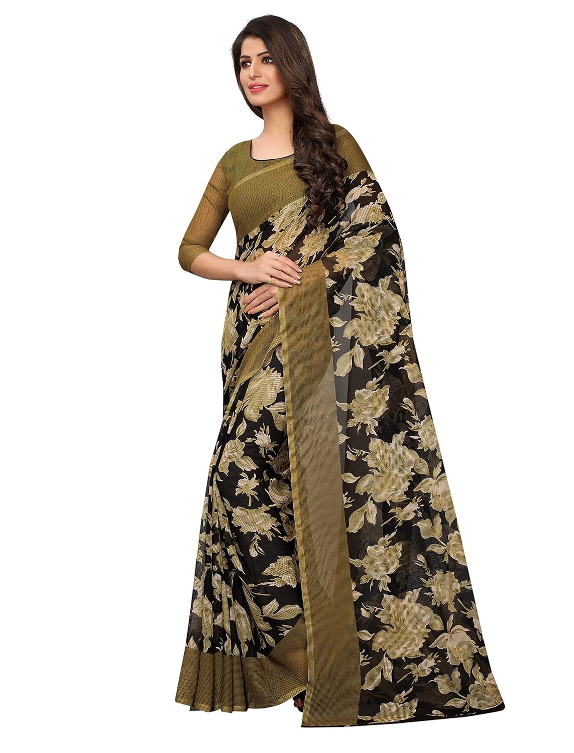 1 stop fashion women's designer georgette saree with blouse