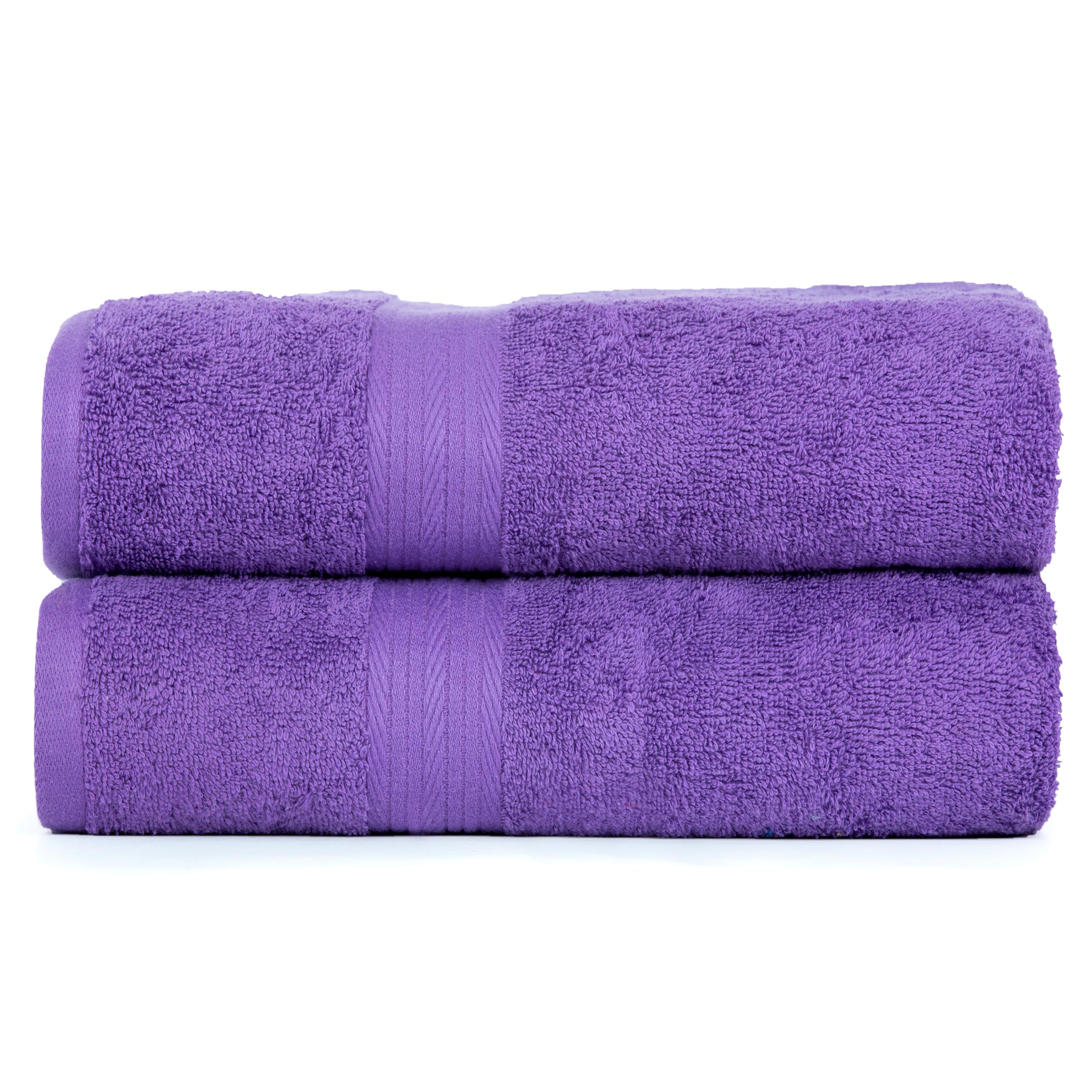 Ample Decor Premium Luxury Bath Towels – 2 Pack, 137x76 cm, 600 GSM, 100% Cotton – Soft, Quick Dry, Highly Absorbent – Purple