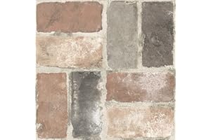 FloorPops Harvard Brick Red Peel & Stick Floor Tiles