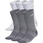 adidas womens Superlite Crew Socks (6 Pairs) Lightweight & Breathable